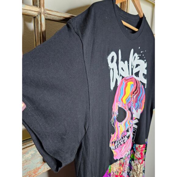 ONE OF A KIND T-Shirt BOHO flowy Patchwork Dress Ladies size 2X - Picture 3 of 12